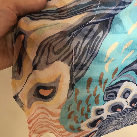 Beaded Multi Chiffon Cover/Scarf Or Long Top O/S - Picture 5 of 6